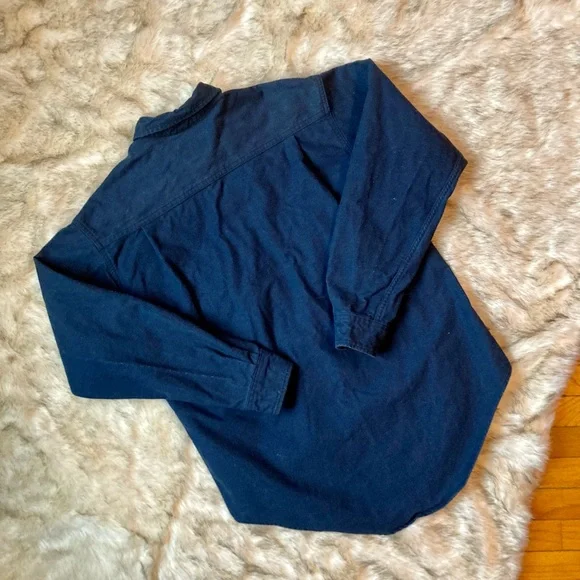 Blue 100% Cotton Shacket Shirt Jacket - Picture 4 of 8